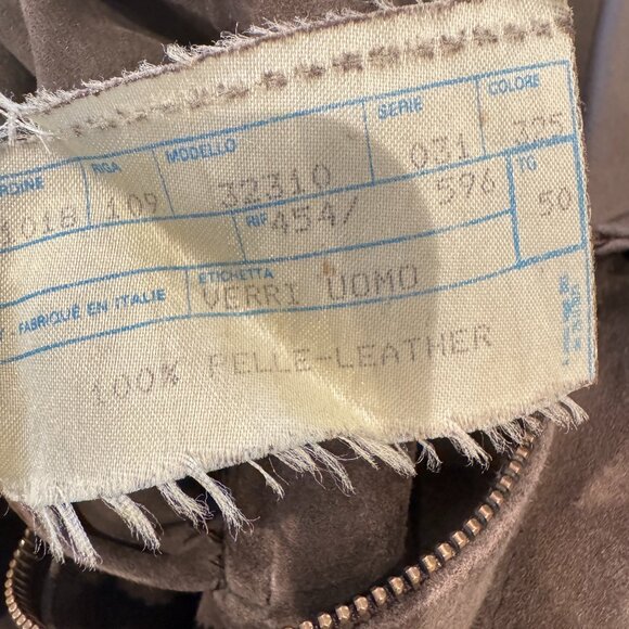 Men's Italian Verri Uomo Vintage Brown Suede Jacket - Picture 11 of 13